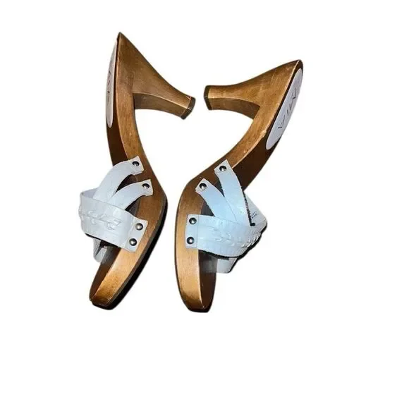 MIA Women's White Leather Sandals Size 7 - Picture 3 of 5